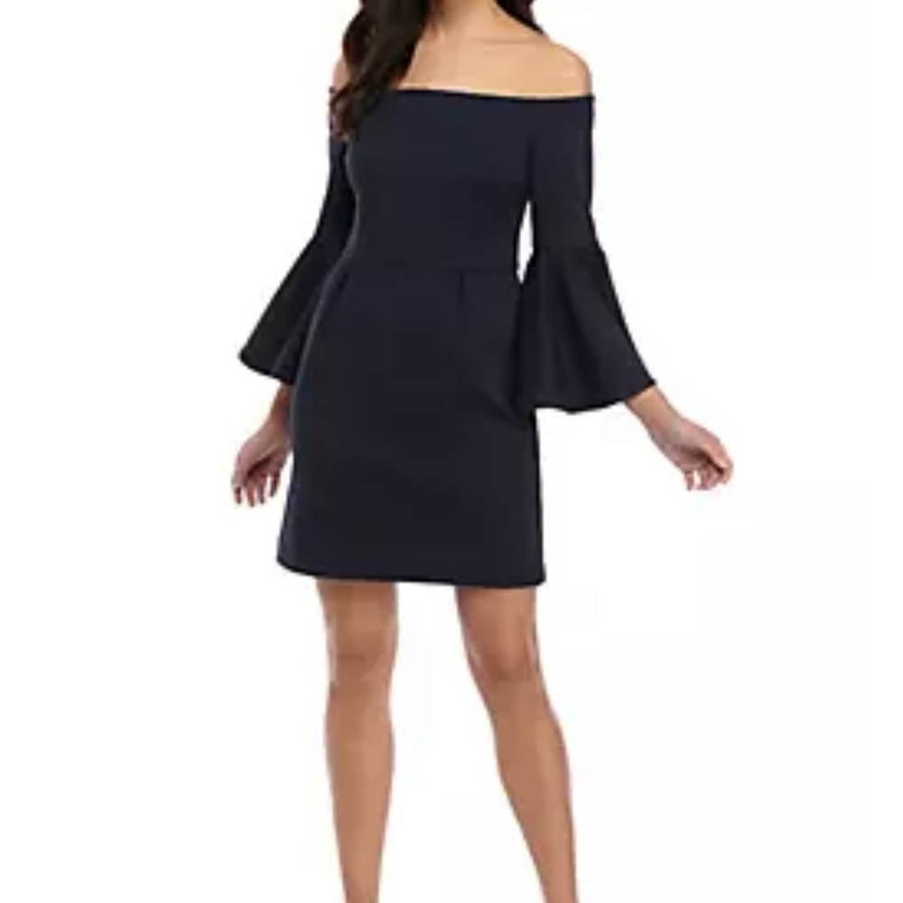 Trina Turk Miley Off the Shoulder Bell Sleeve Ponte Dress Size 4